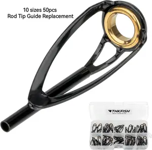 10Sizes Rod Tip Guide Replacement –50Pcs Tangle-Resistant Fishing Rod Tip Repair Kit for Spinning & Casting Rods, Easy DIY Fix