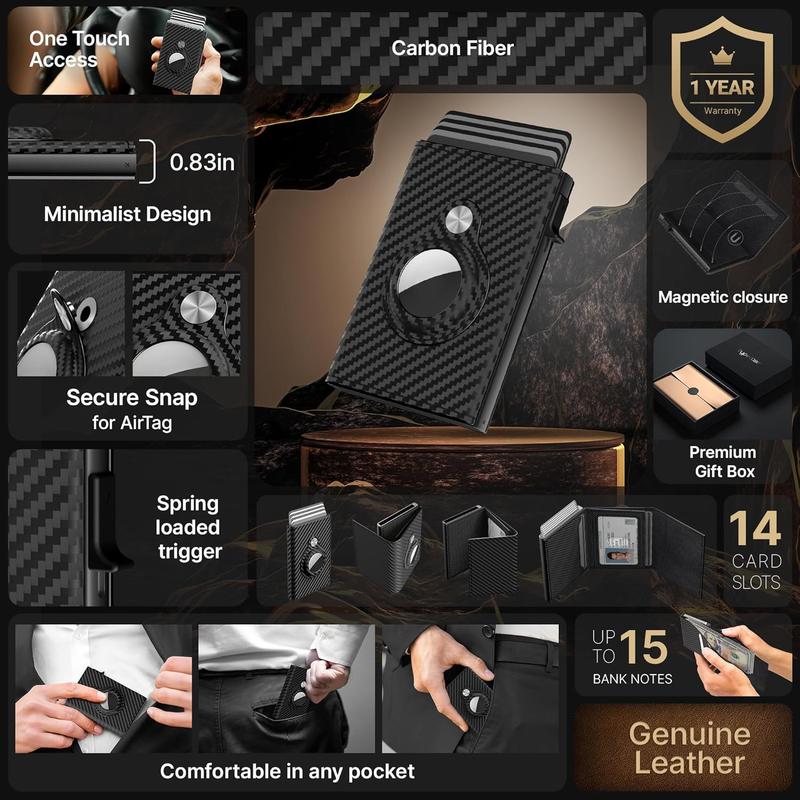 Men's RFID-Blocking Business Card Holder – Slim Durable Wallet, 6-9 Card Capacity | ID Window, Trendy Mini Purse Gift for Boyfriend.by