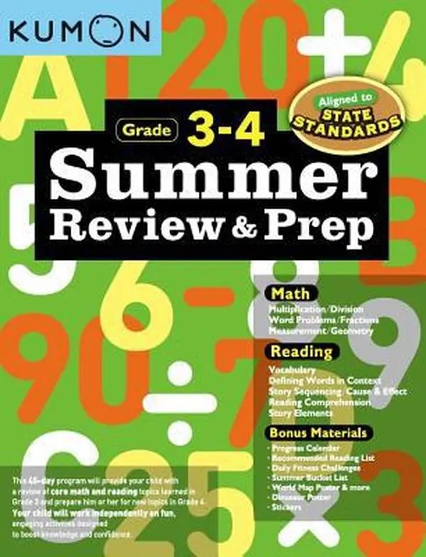USED Book - Kumon Summer Review and Prep 3-4 by Kumon (Paperback) - english