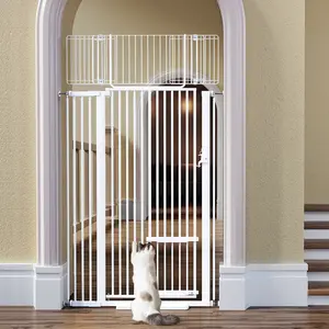 PAWGIANT 71" Extra Tall Pet Gate for Cats, 29.5-40.6" Extra Wide, with Adjustable Cat Door, Auto Close Extra Wide Dog Gate for House, for Doorways & Bottom of Stairs, Pressure Mount Safety Gate for Babies, Toddlers & Pets, Tested & Safe, Baby Gate