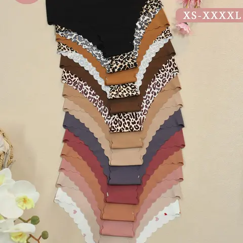 Women's Chic Seamless Triangle Underwear, 14pcs/set Solid Color, Heart & Leopard Print Design Seamless Knickers, Thin Fitted Smooth Breathable Comfortable Soft Underwear, Feminine Underwear for All Seasons, Womenswear, Fitted Panties