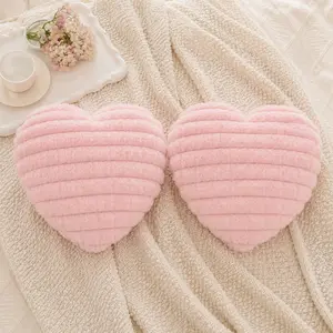 Two-Pack Plush Heart-Shaped Pillow Covers, Soft and Comfortable, 40cm X 45cm (16in X 18in), Ideal for Sofa or Bedroom, Elegant Home Decor