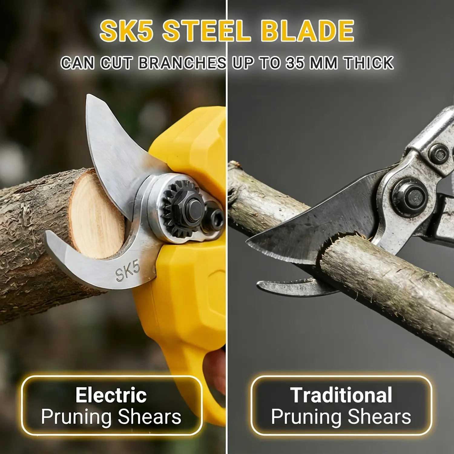 Cordless Electric Pruning Shears with Brushless Motor, Efficient Tool for Branch Cutting