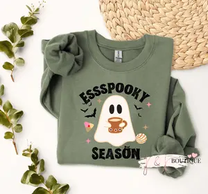 Sweater Espooky Season Ghost Unisex Crewneck Sweater - Casual Fit