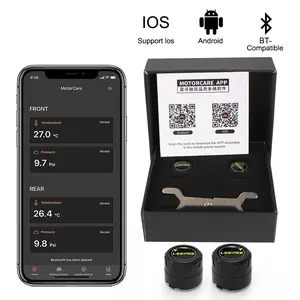 Motorcycle Bluetooth-compatible Tire Pressure Monitor, Real-Time Tire Pressure Monitoring, Essential Safety Device for Motorcycles, Easy Installation