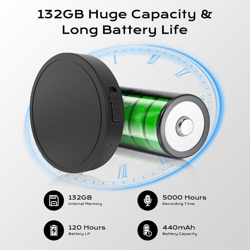 132G (9800 Hour) Voice Activated Recorder - Voice Recorder with AI-Intelligent Triple Noise Reduction, Portable Audio Recorder for Work, Lectures, Meetings[100H Continuous Recording Device],Smart Voice Recorder with Screen Display