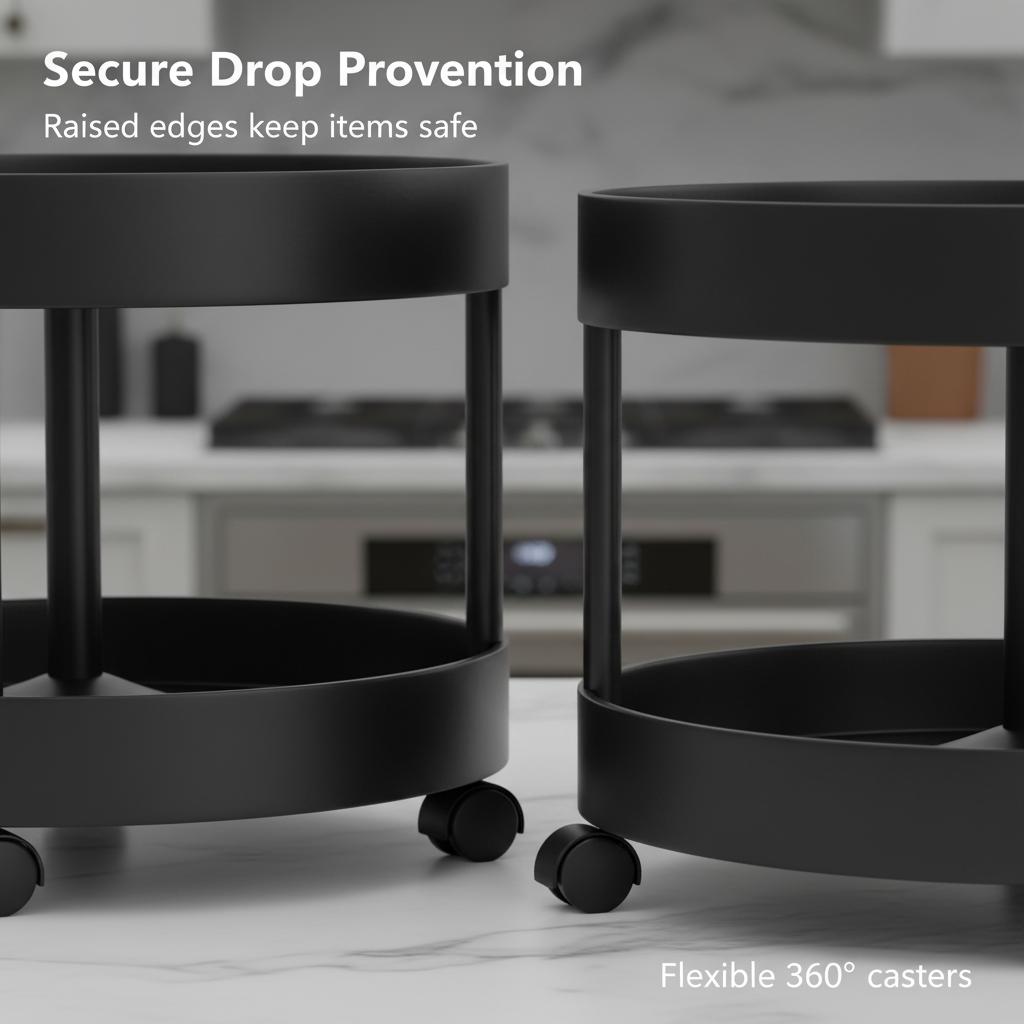 2/3/4 Tier Corner Storage Organizer, Space Saving Bathroom Kitchen Counter Shelf, Plastic Corner Rack for Sink Vanity Small Spaces, with or without Wheels