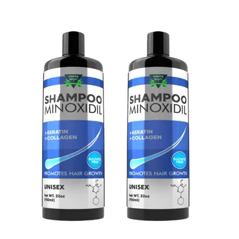 Green Royalty Liquid Minoxidil Growth Boosting Shampoo (2-Pack Multi-Pack, 32oz) - Sulfate-Free, Non-Toxic, Keratin Nourishing Shampoo for Any Hair Type, Youthful Haircare Support, Keeps Backups Ready at Home
