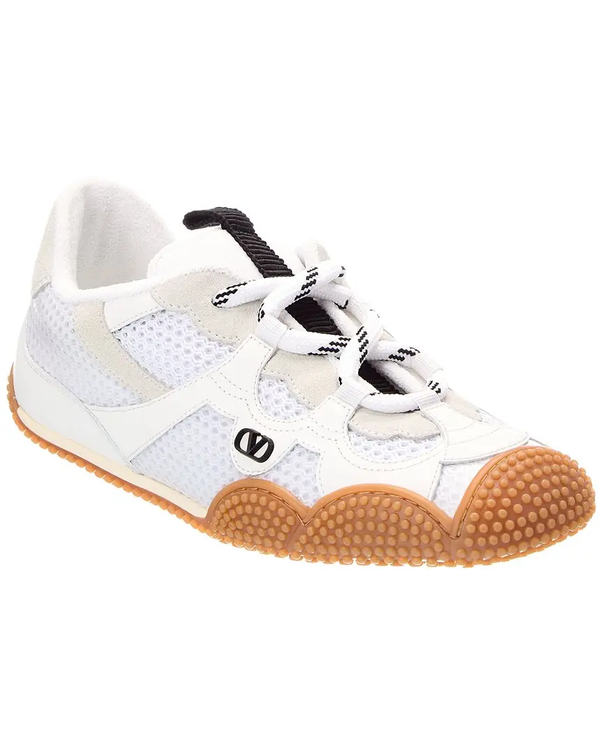 Valentino Amphibia Leather & Cnavas Sneaker