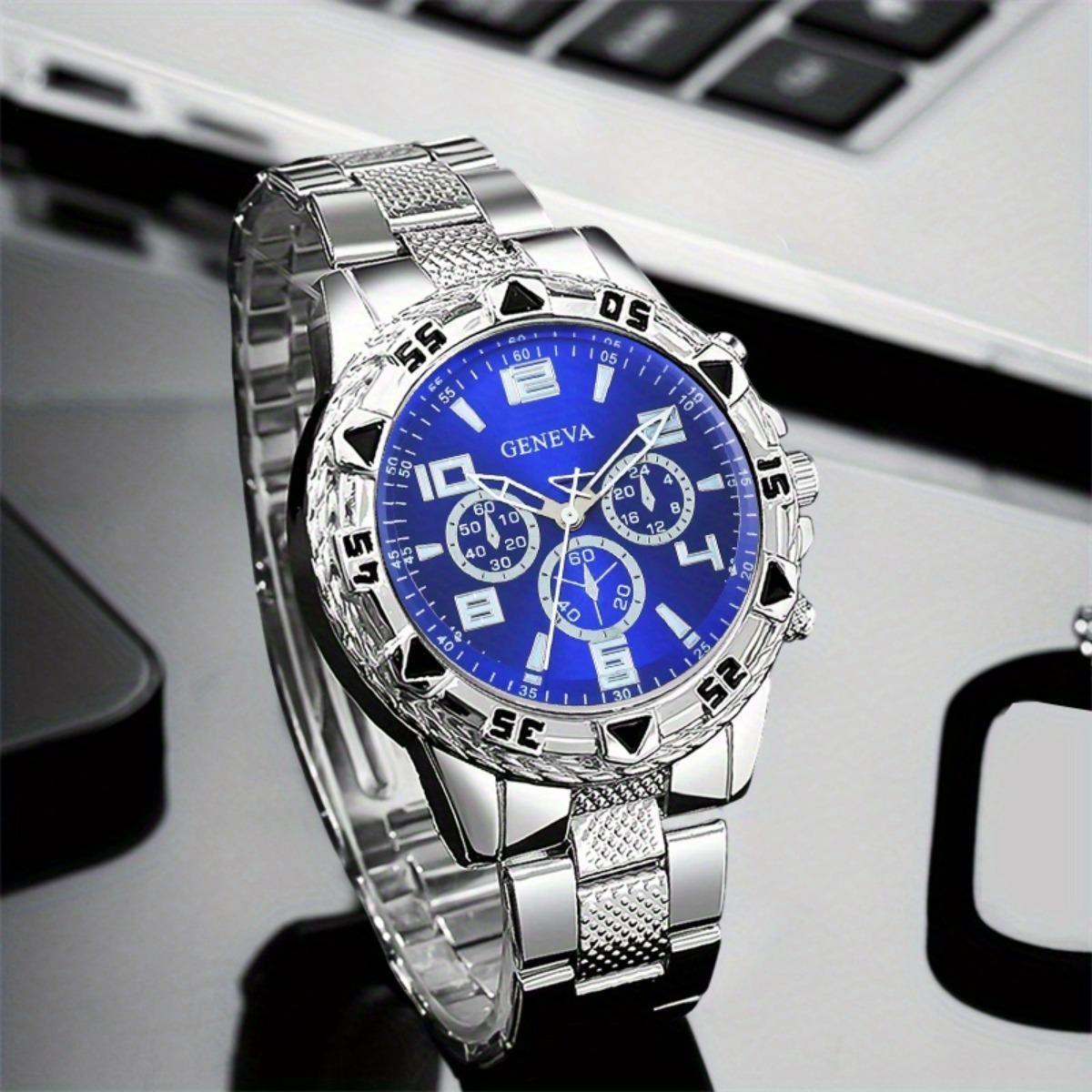 Men’s Round Quartz Watch Set Perfect Gift for Him Friends Family Ideal for Halloween Christmas & Other Holidays