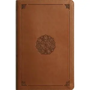 ESV Large Print Thinline Bible (Trutone, English Saddle, Emblem Design)