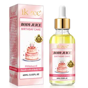 Ikzee Body Juice Oil Birthday Cake Scent, Large capacity, moisturizing and comfortable, gentle care, light fragrance, Scented Body Oils - handcrafted body oil, body care oil