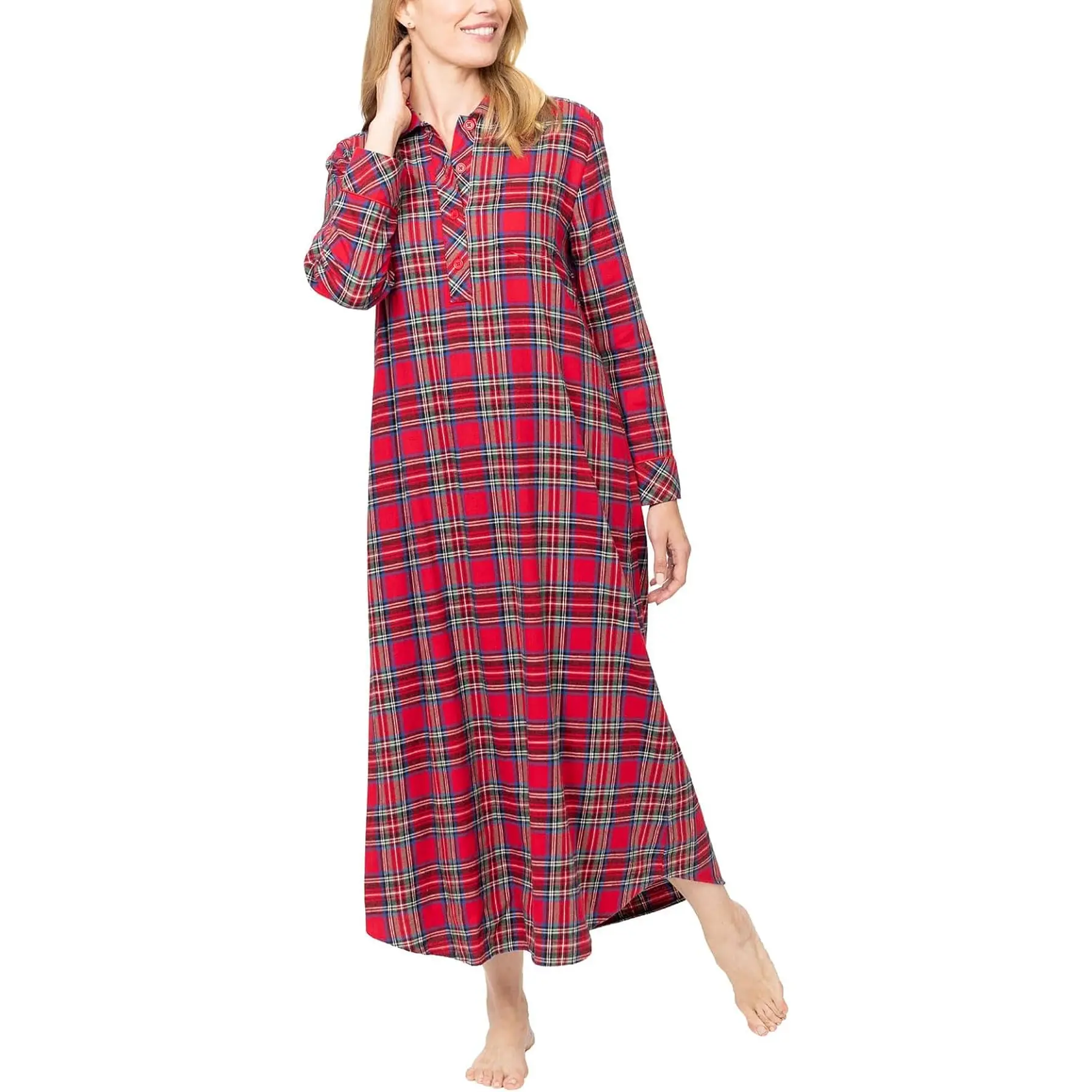 Pajamagram Long Flannel Nightgown - Women Nightgown, Plaid PajamaGram
