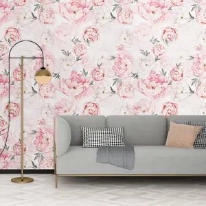 17.7x118” Watercolor Floral Peel & Stick Wallpaper – Removable Vinyl for Bedroom & Home Decor