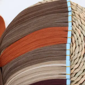 20pcs/ lot 24inches Tape In Bio Synthetic Hair Extensions Heat Resistant Fiber Straight Seamless PU Skin Weft Tape Ins For Women