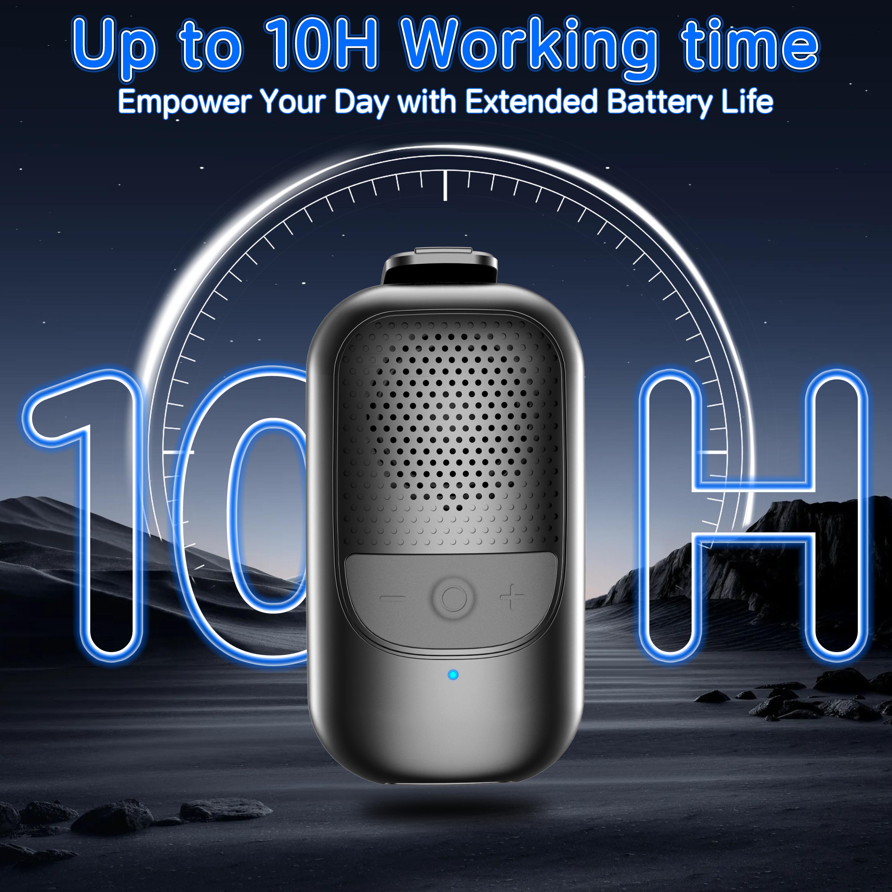 Clip-On Bluetooth Speaker, Wireless Portable Speaker with Microphone for Hands-Free Calls and Music, Up to 10 Hours Playtime for Work, Hiking, Running, and Outdoor Activities