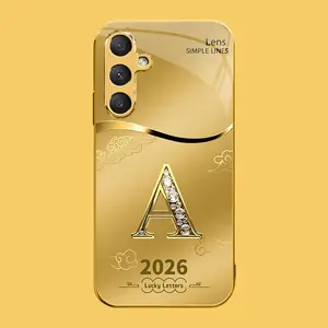 Suitable for [Galaxy S23 Fe] high-end phone case🤩，choose from 26 letters of the English alphabet, each with an exquisite auspicious cloud pattern to bring you good luck YM99