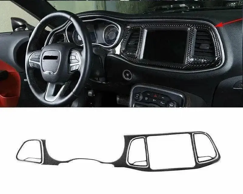 2015-2023 Dodge Challenger Real Carbon Fiber Interior Dashboard Overlay