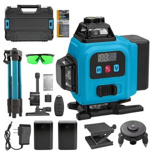 Tanlook Laser Level, 3×360° Self-Leveling Laser Level, 16 Lines Green Beam 4D Laser Level, equipped with 2 lithium batteries, suitable for picture hanging, tile laying, home renovation and indoor projects