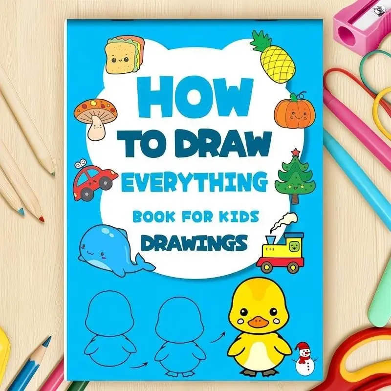 Step-By-Step Drawing Tutorial Book, Learn to Draw Cute and Simple Patterns, Non-Disposable Art Guide for Kids