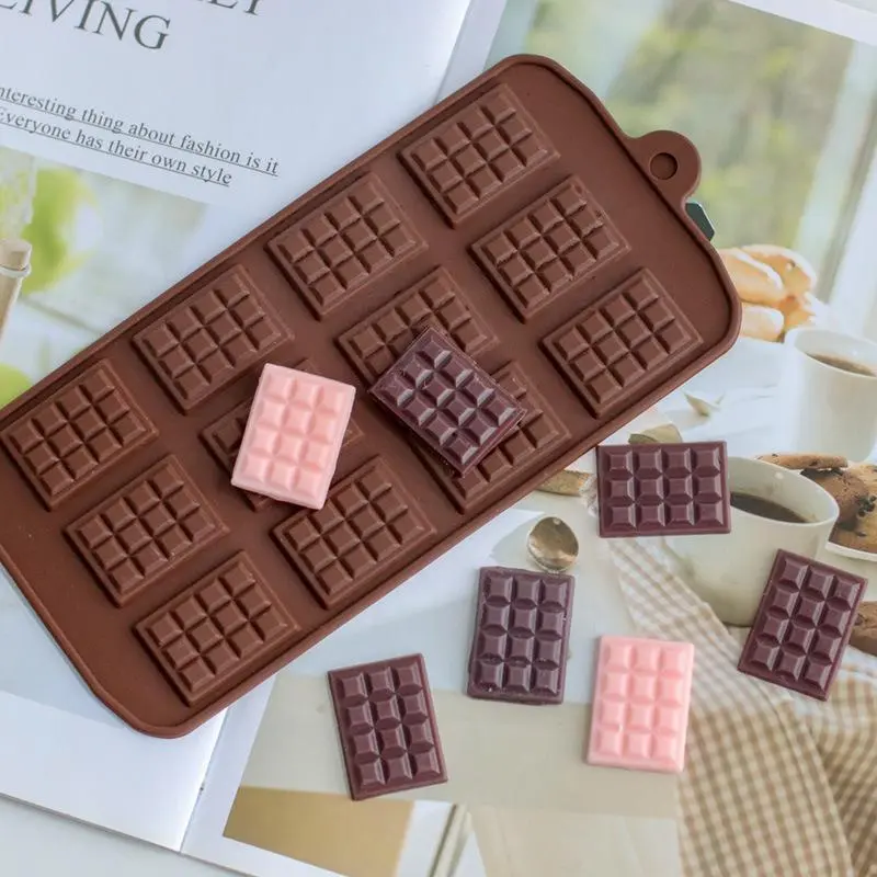 Cookie Mold, 1 Count Silicone Chocolate Baking Mold, Candy Mold, Chocolate Mold, 12 Grid Waffle Mold Cookie Mold for Kitchen, Kitchen Accessories