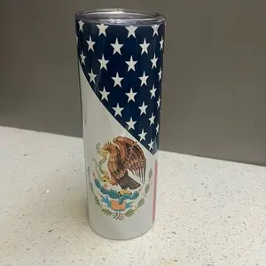 Vasos Termos Rectos De Guatemala Y México De 20 oz Con Tapa y Popote De Acero inoxidable Con Doble Uso Caliente Y Frío Drinkware Coffee