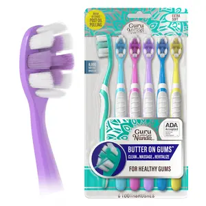 GuruNanda Butter On Gums Toothbrush with 8000+ Ultra Soft Softex Bristles for Sensitive & Receding Gums, ADA Accepted, 6 Ct GuruNanda Butter On Gums Toothbrush with 8000+ Ultra Soft Softex Bristles for Sensitive & Receding Gums, ADA Accepted, 6 Ct