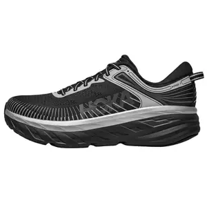 HOKA Bondi 7 'Stealth Black Stardust' Men's Running Shoes with Laces, Breathable Mesh Upper, EVA Midsole, Memory Foam Collar, Meta-Rocker Technology