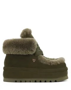 Bambi Dark Olive Suede/Shearling Naked Wolfe