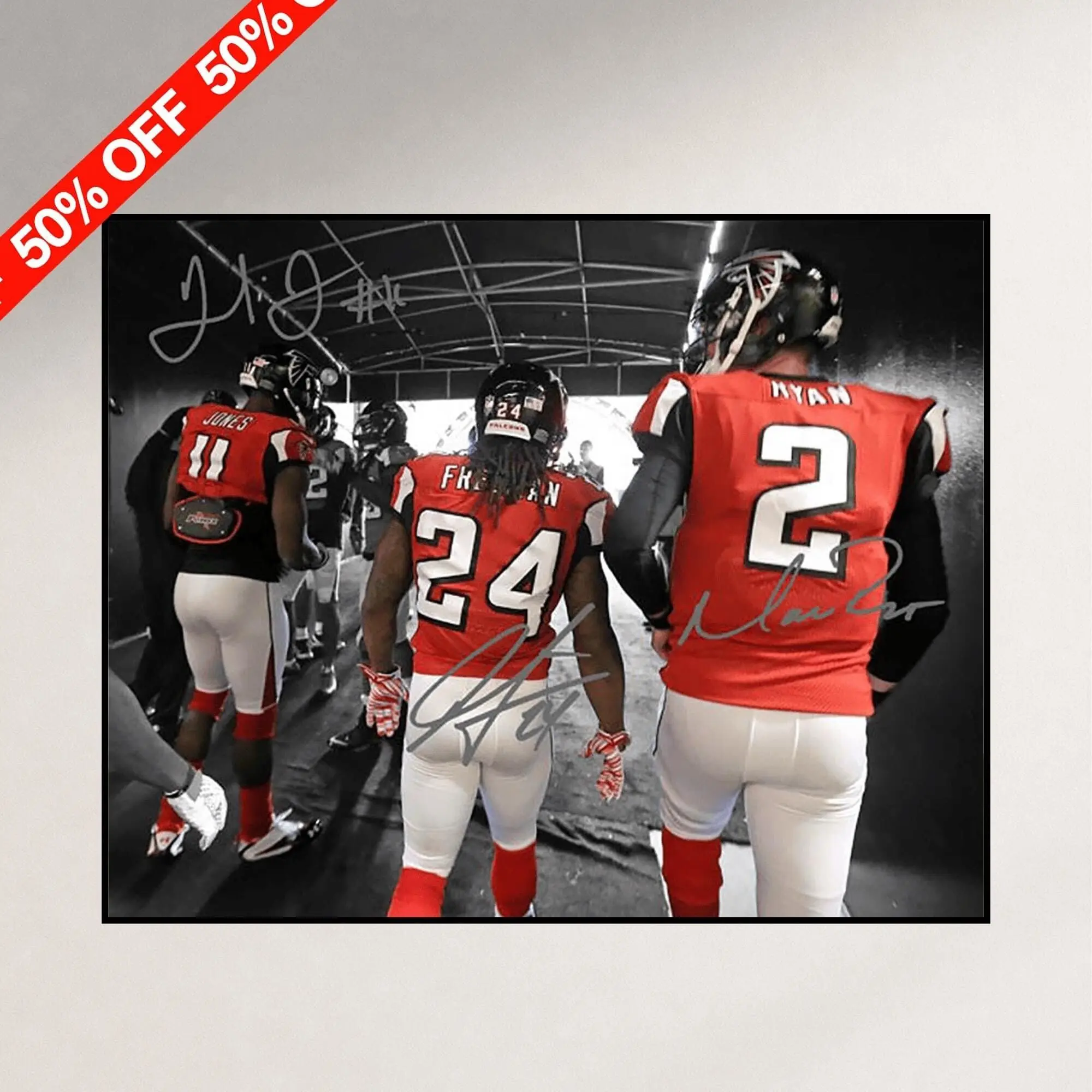 Atlanta Falcons Julio Jones Matt Ryan Signed Photo Poster ( Unframed - Print Only )