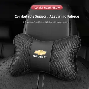 Car Headrest Neck Support Pillow Car Accessories Breathable Comfortable For Chevrolet Corvette Montana TrailBlazer Silverado Traverse Camaro Suburban Equinox Bolt Cruze Malibu Colorado Trax SS Spark Captiva Onix Spin Impala Cobalt