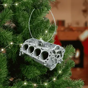Engine Block Christmas Tree Ornament – Detailed V8 Engine Block Replica Holiday Decoration – Perfect Gift for Car Enthusiasts, Mechanics