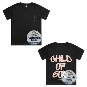 Child of God Kid Christian Faith Religious Jesus Bible Verse  Front and Back Cotton T-shirt, Graphic Print Round Neck Short Sleeve Casual Tee for Boys Girls