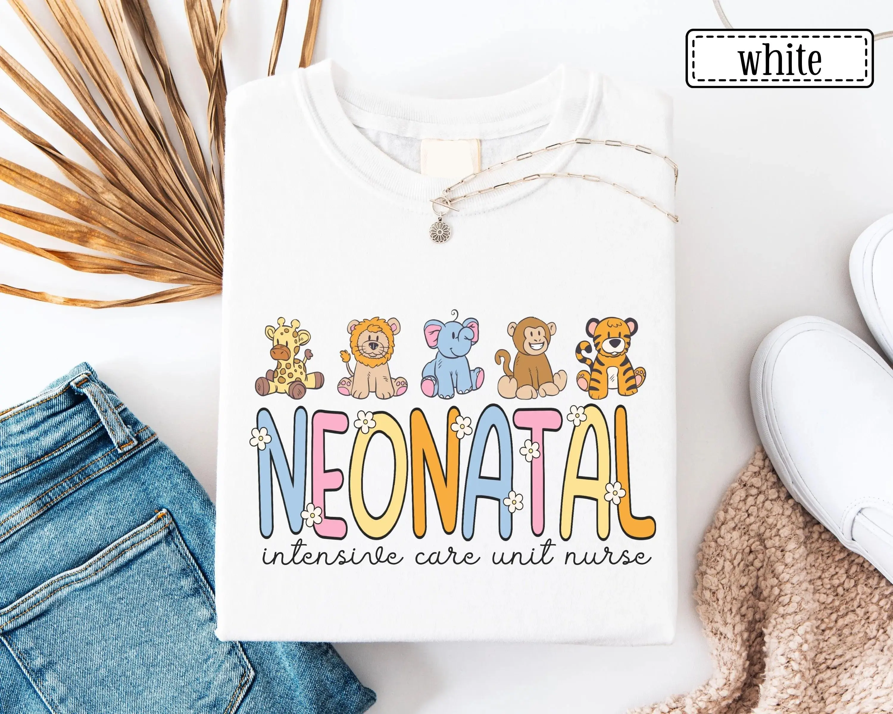 NICU Nurse T-Shirt - Colorful Animal Neonatal ICU Gift NICU Crew Neonatal Intensive Care Unit