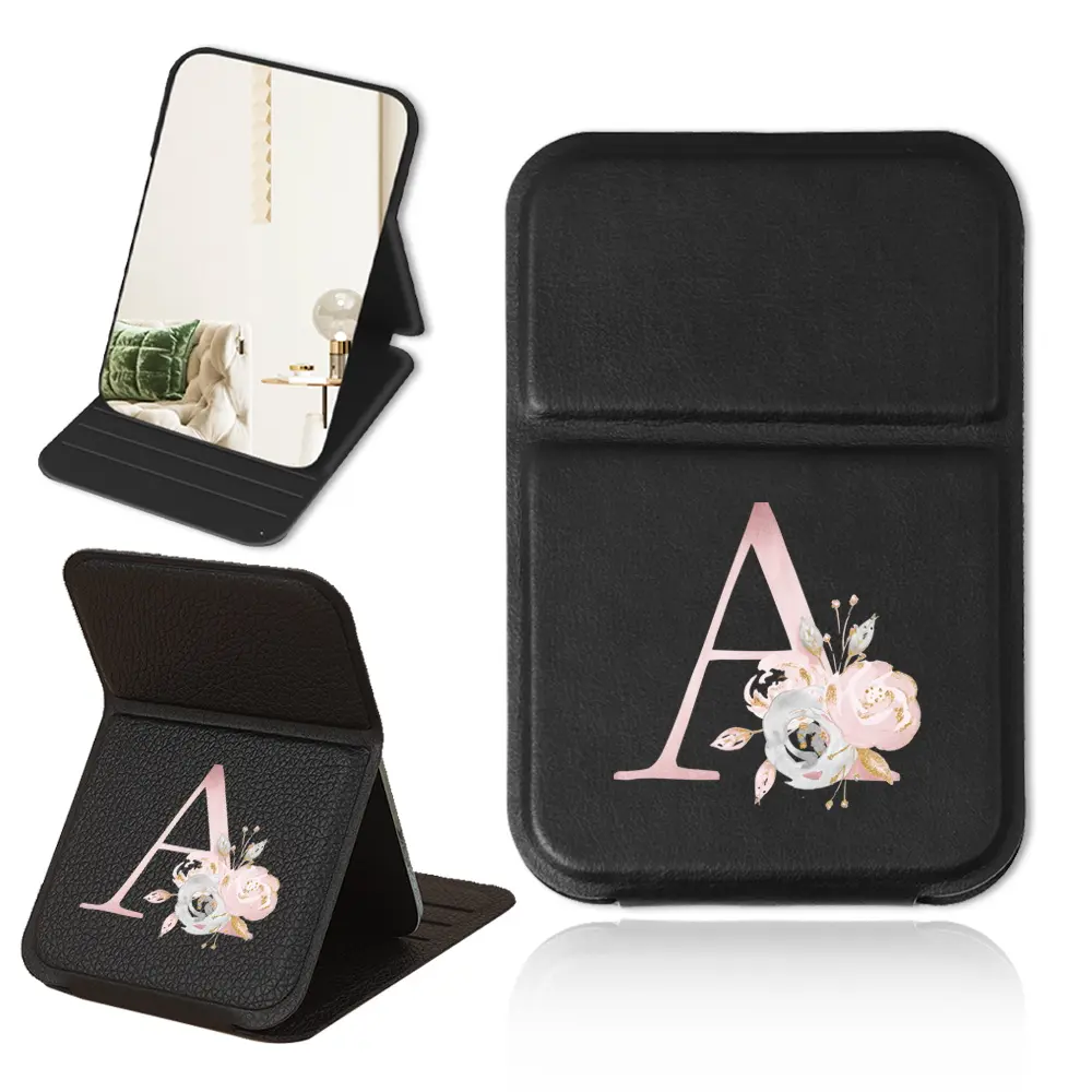 Foldable Lightweight Cosmetic Mirror, Portable Leather Makeup Mirror, Personalised Desktop & Handheld, Durable Beauty Tool, Travel Accessory, Tabletop Mirror
