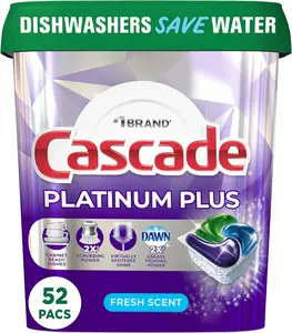 Platinum Plus Dishwasher Pod, Dish Detergent ActionPacs, Dishwasher Detergent, Fresh, 52 Count