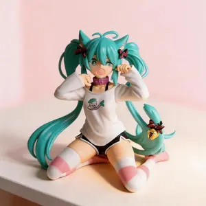 Anime Vocaloid Hatsune Miku (Cat Ear Version) Figure 12cm Collectible Model Toy for Fans Decoration