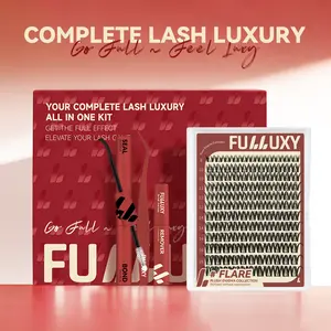 Flare | Fulluxy Plush Enigma Collection DIY False Eyelashes for Bold Dramatic Look Unstoppable Bestseller You've Been Waiting For | Lashes with Ultra-Dense, Waterproof, Long-Lasting Lashes | Flora Flaunt Aurora Same Style | Beginner-Friendly DIY Lashes