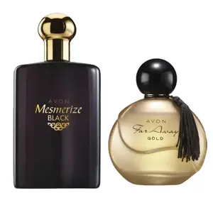 Avon The Perfect Duo Set x2 For Her & For Him Far Away Gold & Mesmerize Black Fragrances for Men and Women