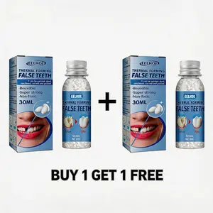 2PCS Temporary Tooth Repair Beads, Moldable Thermal Fitting False Teeth Filling Beads, DIY Missing Tooth Gap Repair Material, Temporary Tooth Filling and Denture Repair Kit, 30ml