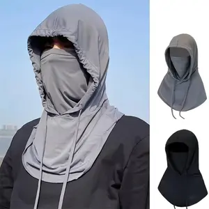 3pcs Summer Sun Protection Mask for Men, Full Face Coverage, Breathable Neck Gaiter Hat, Three-In-One Cycling Headgear, Without Battery