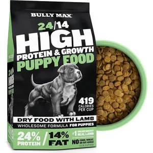 High Protein Puppy Food 24 14 with Lamb and Rice for Small and Large Breed Puppies Dry Natural Slow Cooked for Sensitive Stomach 5 lb Bag