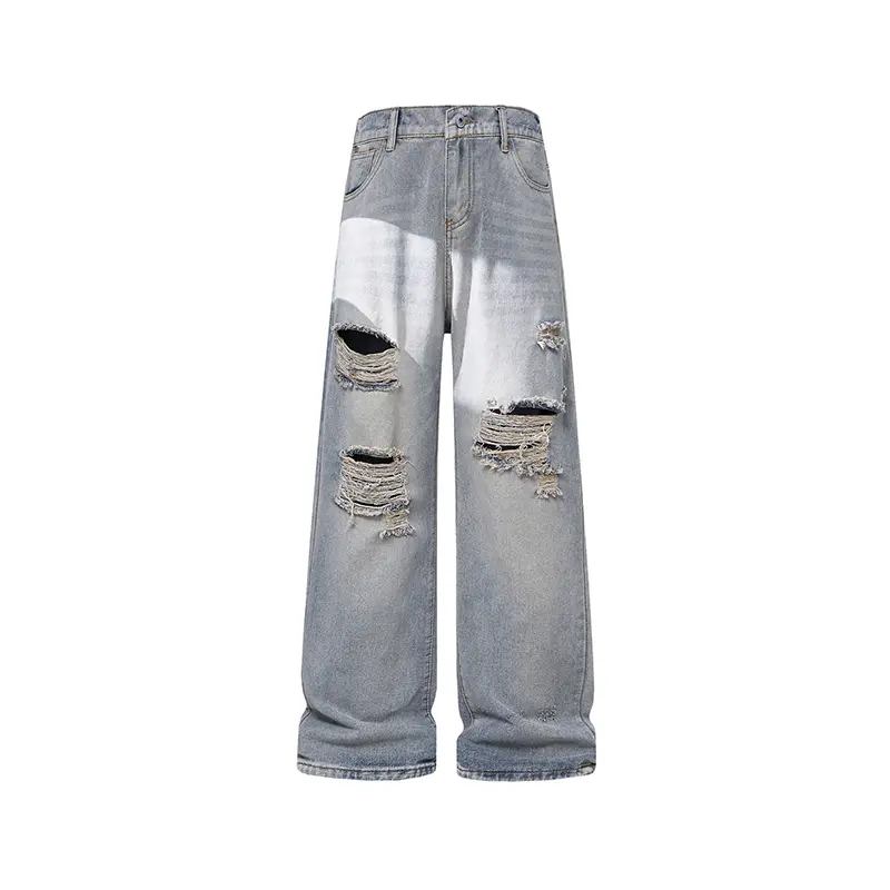 Vintage 90s Baggy Ripped Denim Jeans, Soft Loose Fit Wide Leg Pants for Thick Thigh, Ankle Length Streetwear Y2K Spring Back to School Fashion Outfits