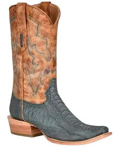 Corral Men's Ostrich Leg Embroidered Western Boot Square Toe - A4294
