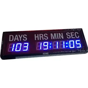 Large 1.8-Inch Digital Countdown Clock, 9-Digit Wall-Mounted Event Timer with Remote, Blue LED Display Shows Days, Hours, Minutes, and Seconds, Timer Countdown Clock