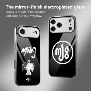 Argentinian M-Milo j Rapper Phone Case For iPhone 17 16 15 14 13 12 Pro Max Plus Electroplated Metal Bumper Case Slim Tempered Glass Back Advanced Materials Shockproof Anti-Scratch Luxury Case Fashion Durable Stylish