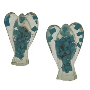 Handmade Turquoise Orgone Angel | Communication & Protection Crystal Art