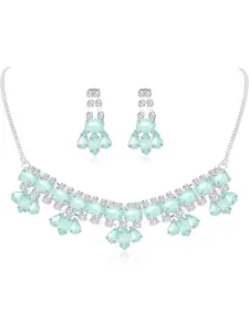 3pcs Rhinestone Necklace and Earrings Set for Women Bridesmaid Jewelry Sets Elegant Necklace and Earrings Party Gift Fashion Costume Jewelry