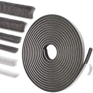 Self-Adhesive Weather Stripping Seal for Doors & Windows - Soundproof Insulation Gap Filler for Sliding Exterior Front Jamb Frames, 0.2" x 0.35" x 16.5 ft, Gray