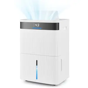 COSTWAY - 74 Pints Dehumidifier for Home 4500 Sq.Ft Dehumidifier-White